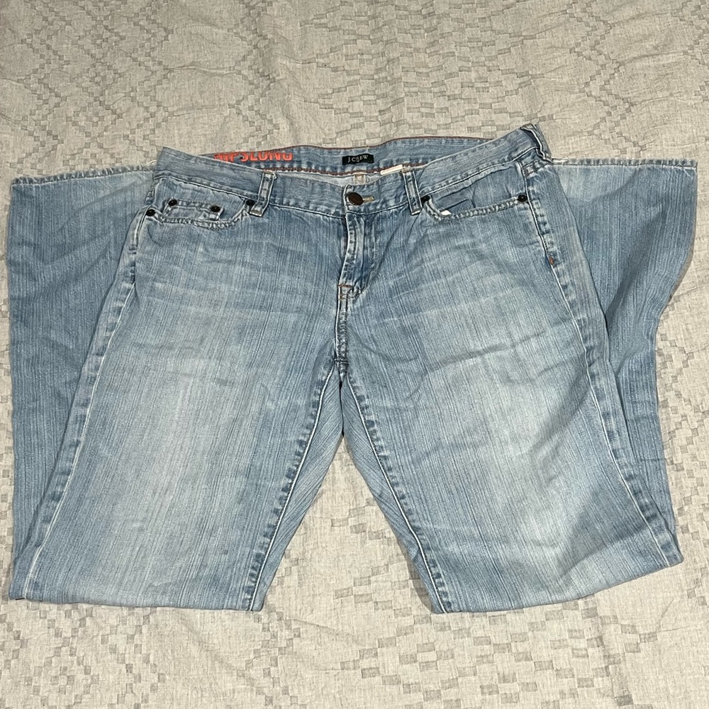 JCrew Classic Blue Flare Denim Low Rise HipSlung Jeans